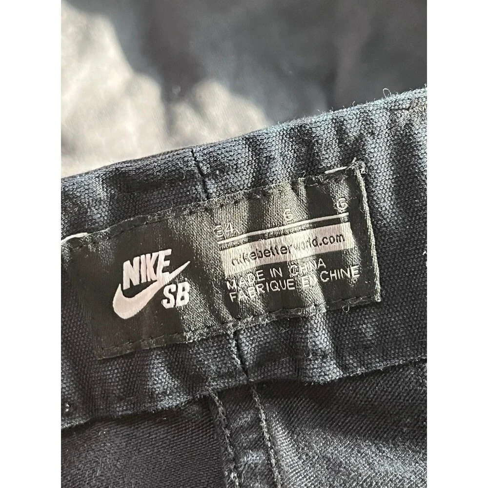 nike wash black skateboarding chino shorts mens size 34 L